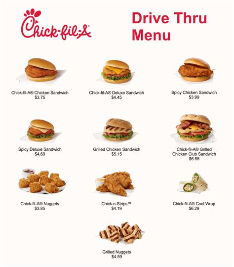 Chickfla menu - Serving freshly prepared food crafted with quality ingredients every day of the week (except Sunday, of course). Our restaurant offers everything from Chick-fil-A menu classics, like the original Chick-fil-A Chicken Sandwich, Chicken Nuggets and Chick-fil-A Waffle Potato Fries®, to breakfast, salads, treats, Kid’s Meals and more.